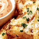 Air Fryer Garlic Parmesan French Fries crispy golden fries topped with garlic and parmesan