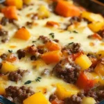 Amish Hamburger with Fall Veggies Bake