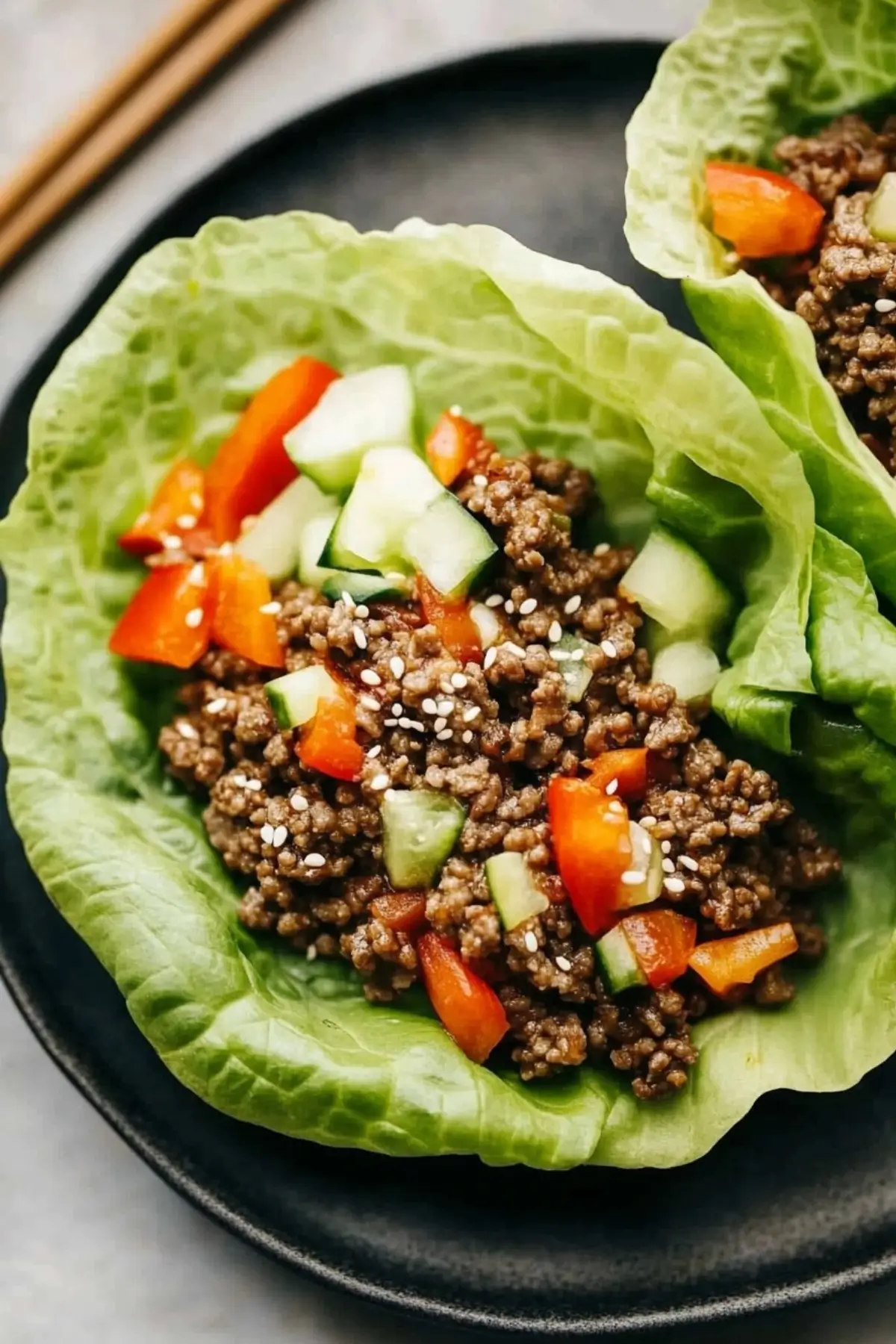 Asian-Style Ground Beef Lettuce Wraps