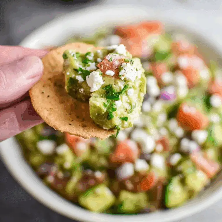 Avocado Feta Dip with fresh ingredients