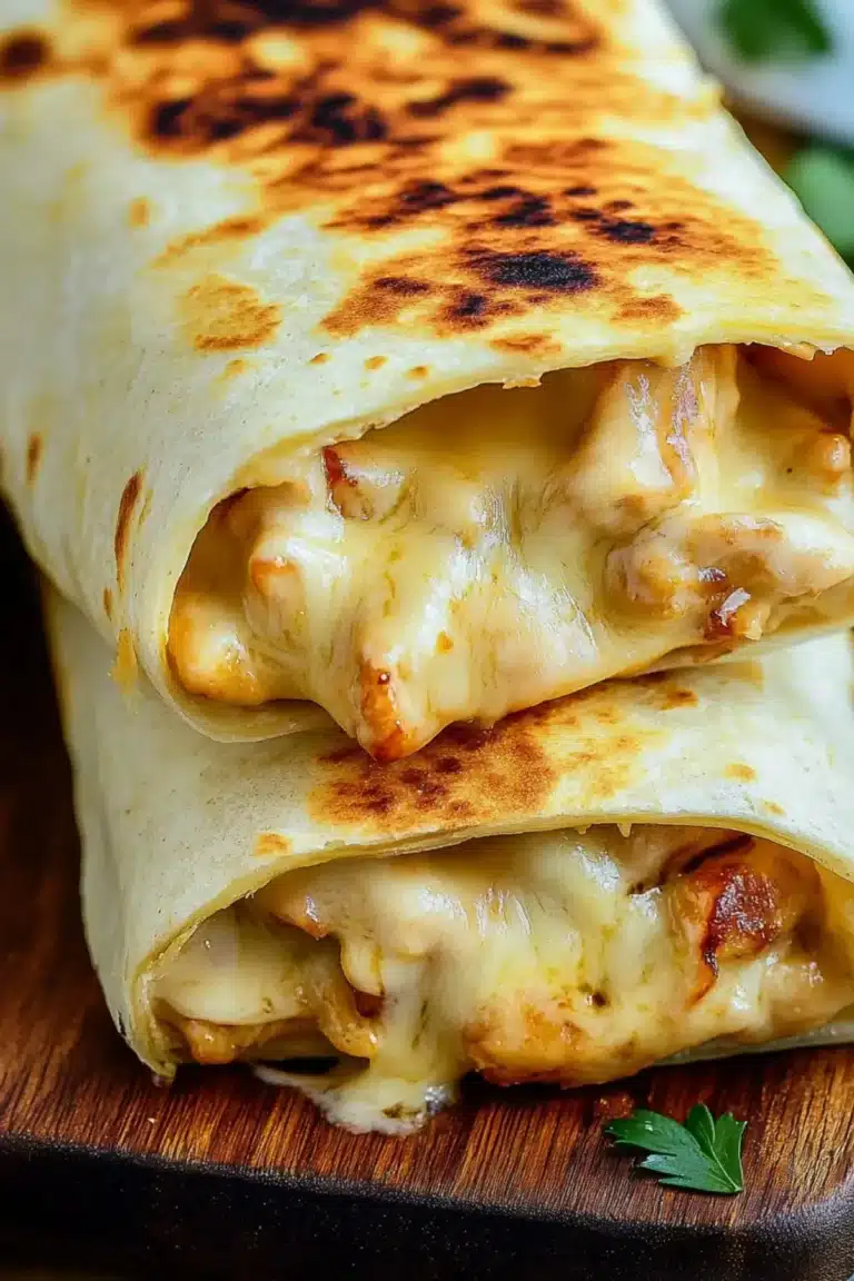 Cheesy Garlic Chicken Wraps
