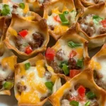 Cheesy Sausage Wonton Cups
