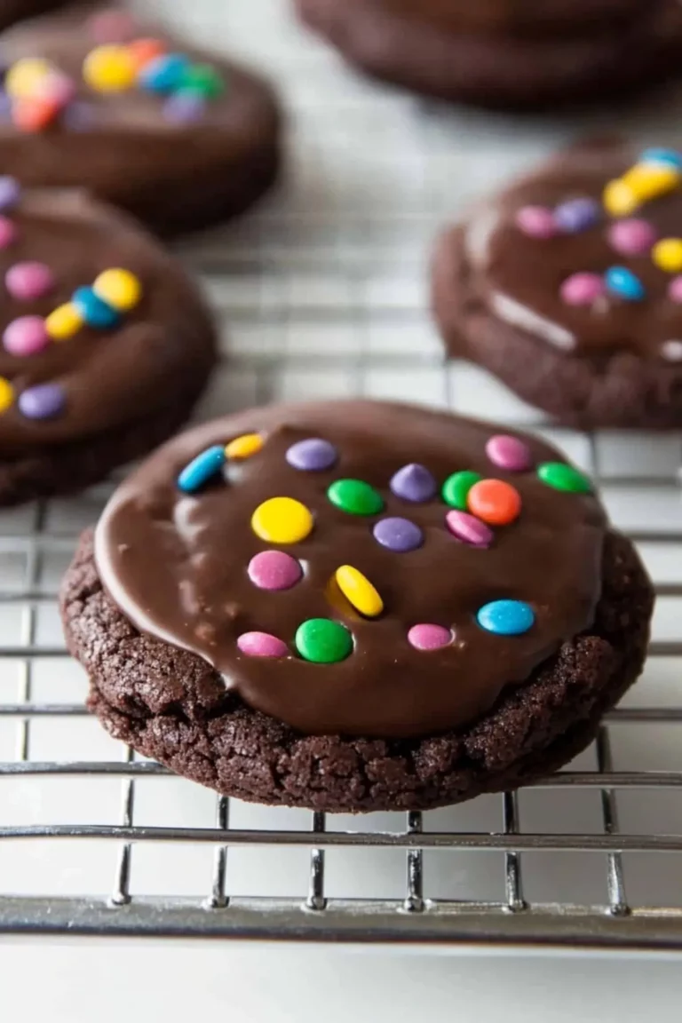 Cosmic Brownie Cookies on a plate with colorful sprinkles