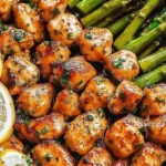 Garlic Butter Chicken Bites with Asparagus