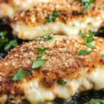 Garlic parmesan crusted chicken recipe with crispy topping