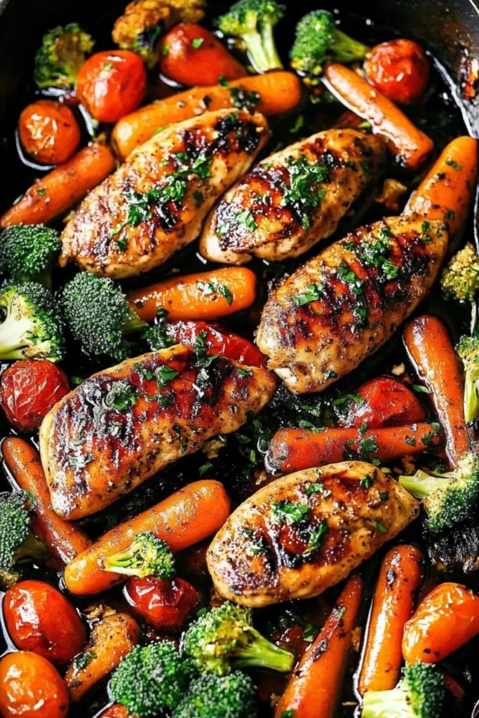 ONE PAN Balsamic Chicken and Veggies