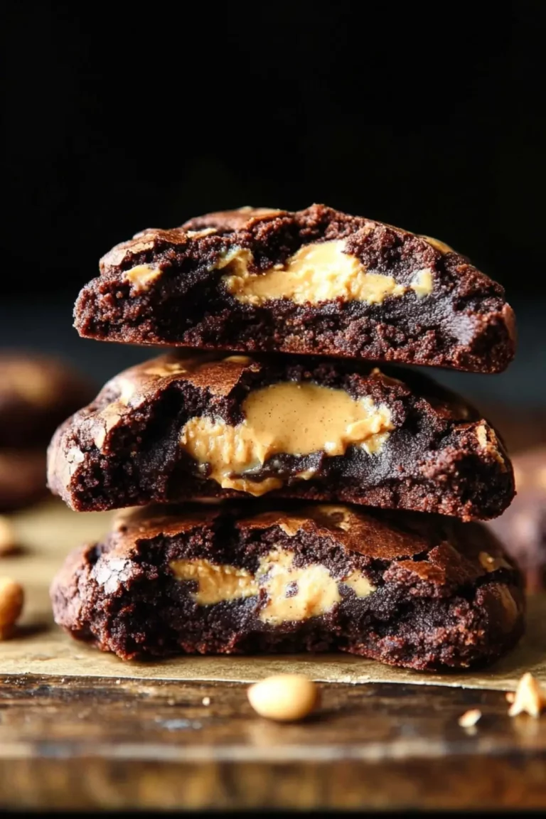 Peanut Butter Filled Brownie Cookies