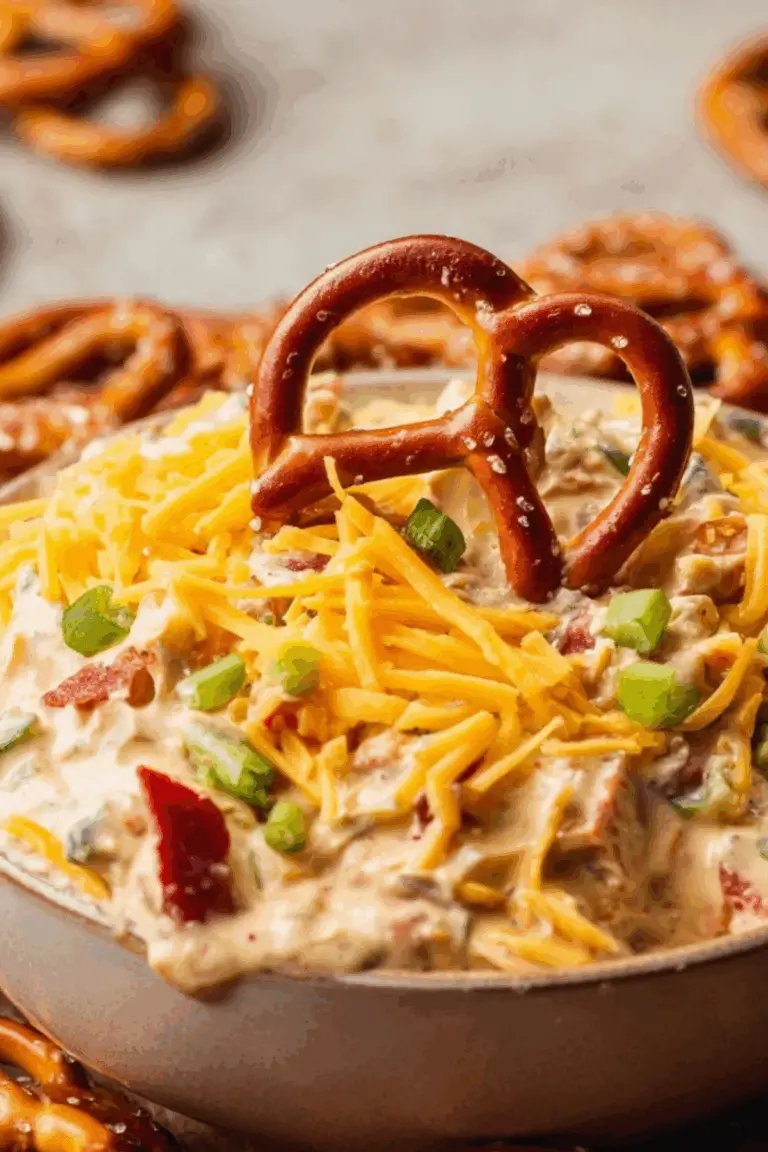 Pretzel Dip served with pretzels for dipping