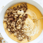 Pumpkin Pie Yogurt Bowl with granola and toppings