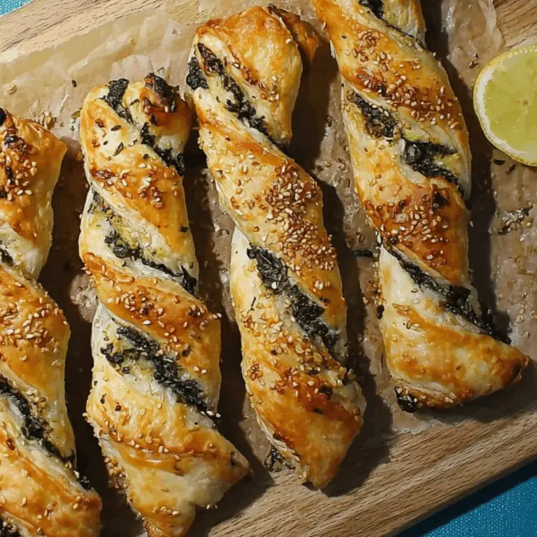 Spanakopita Puff Pastry Twists – Easy and Flaky Recipe