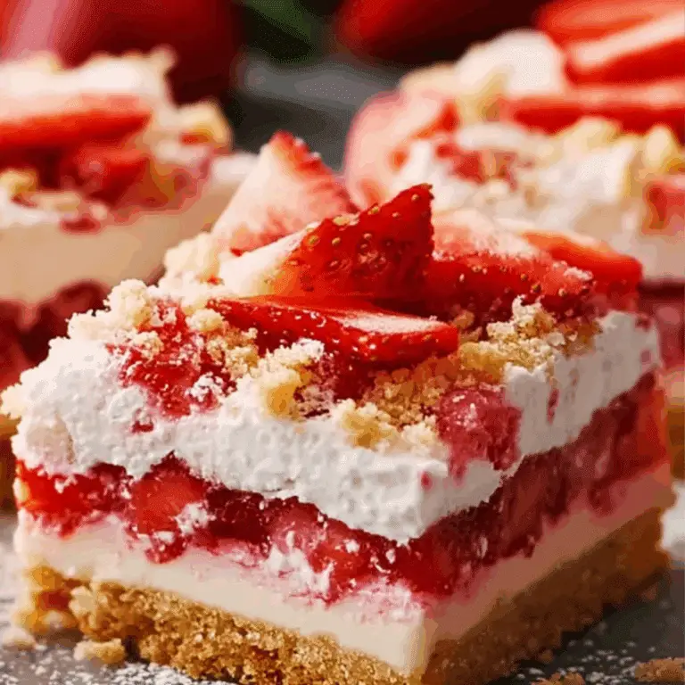 Strawberry Shortcake Bars dessert recipe with fresh strawberries