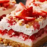Strawberry Shortcake Bars dessert recipe with fresh strawberries
