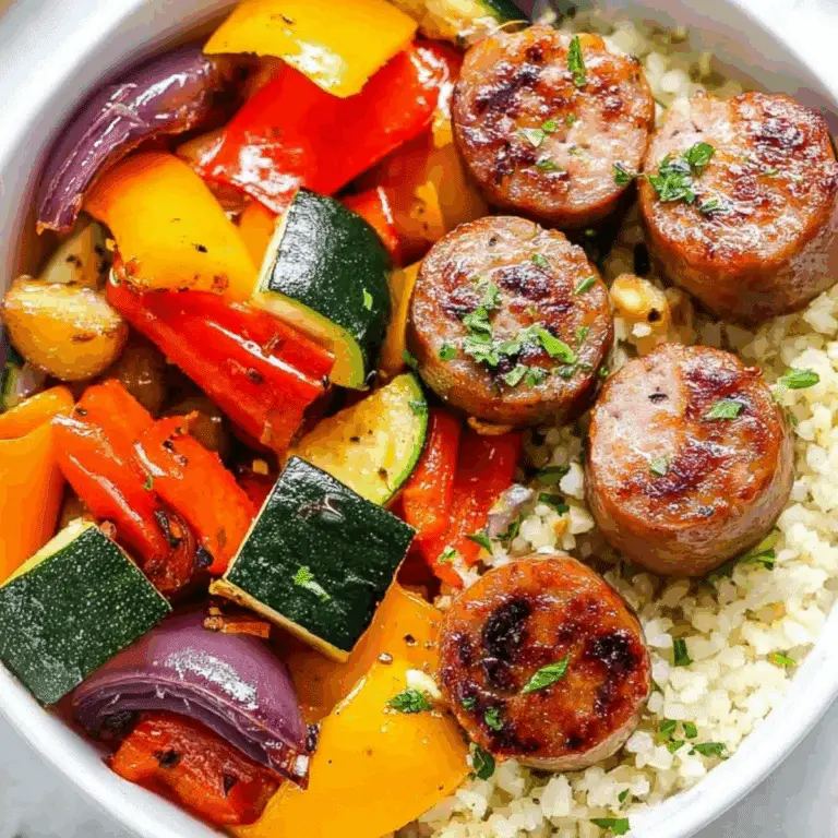 Air Fryer Chicken Sausage and Veggies in basket