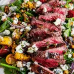 Balsamic Steak Gorgonzola Salad with Grilled Corn