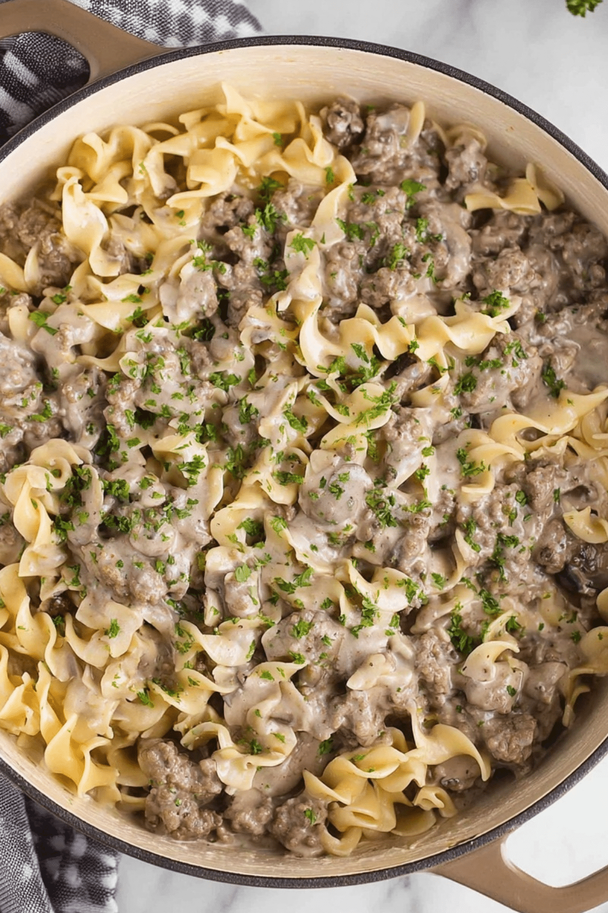 Hamburger Stroganoff creamy beef noodles recipe