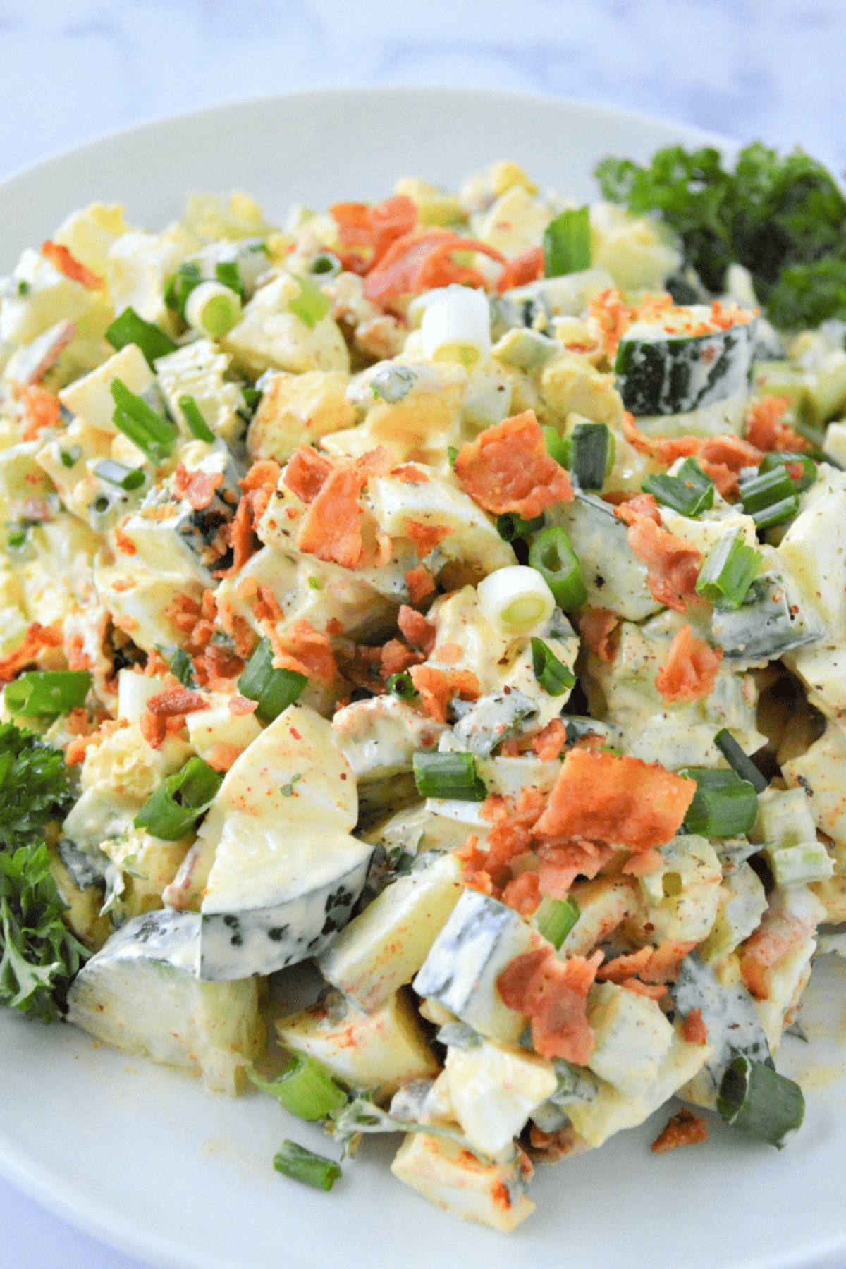 Low Carb Cucumber Egg Salad with fresh cucumbers and eggs
