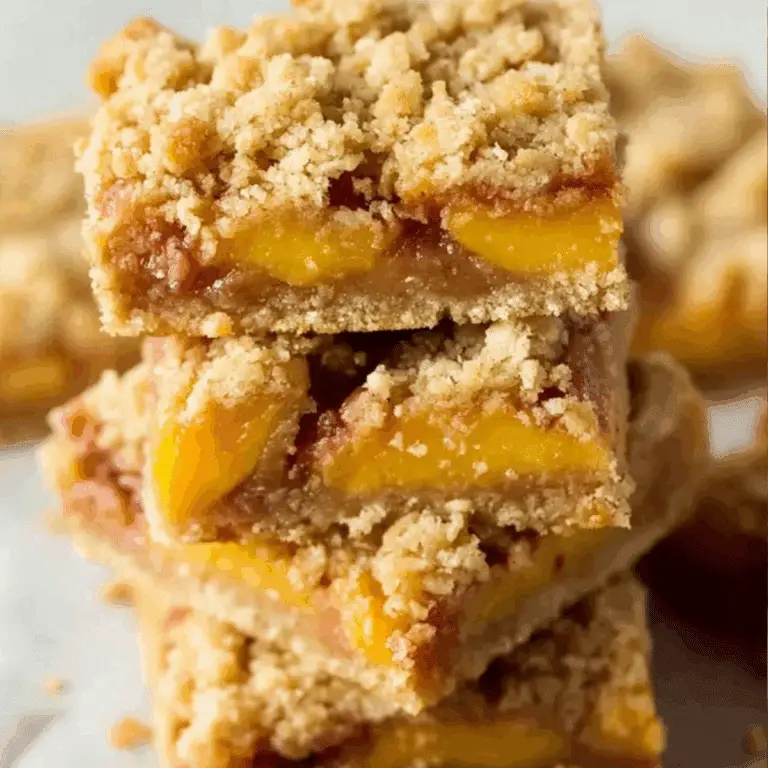 Nectarine Crumble Bars with buttery topping and fresh nectarine filling