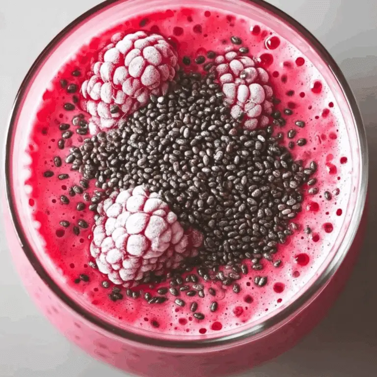 Vegan Raspberry Chia Pudding with chia seeds, raspberries, and maple syrup