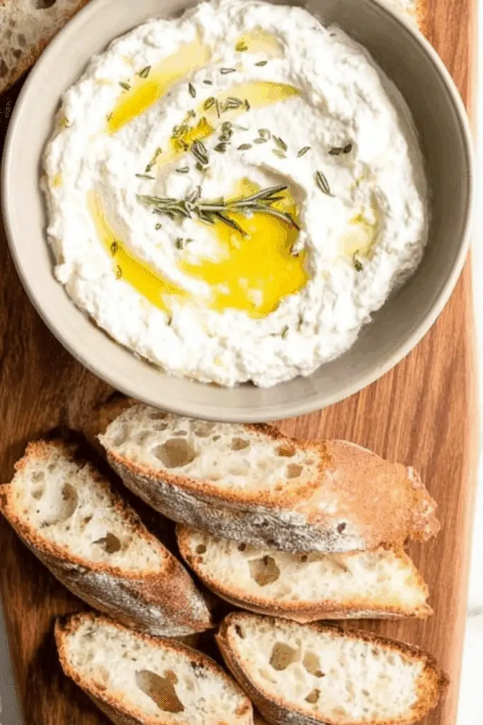 whipped ricotta dip with fresh herbs