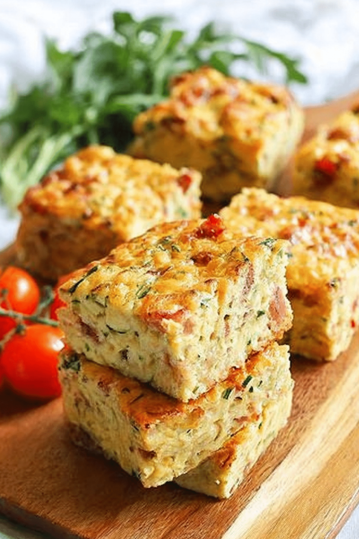 Zucchini and Bacon Slice served fresh and delicious