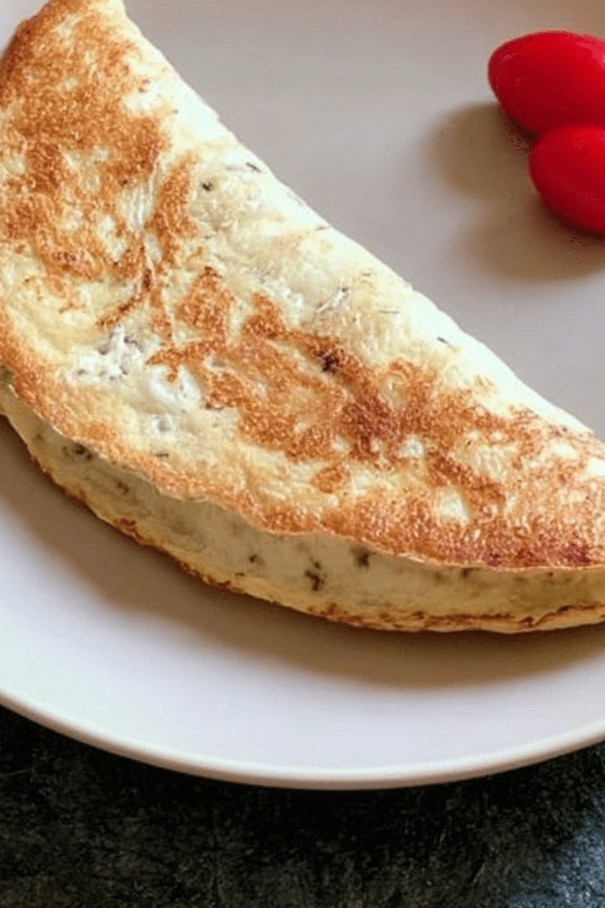 banana omelette for breakfast served on a plate