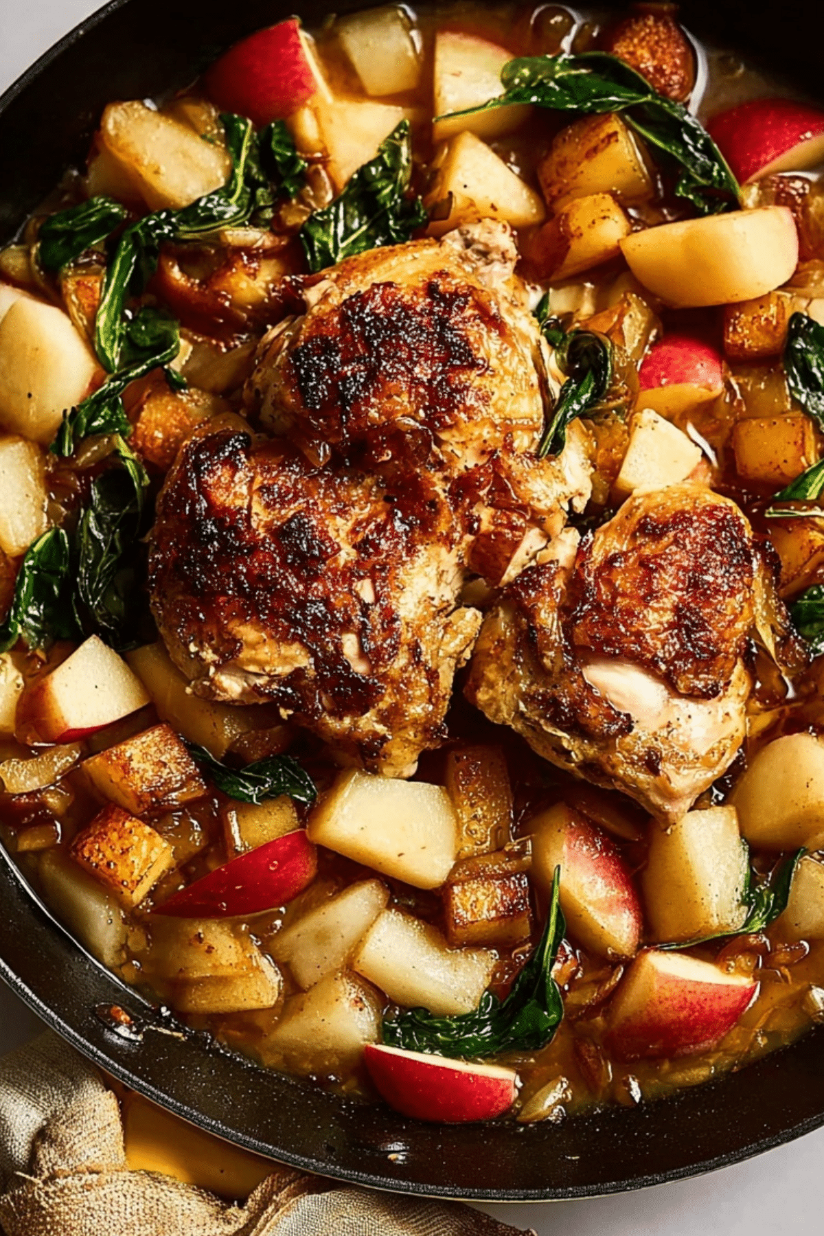 Apple Chicken Recipe with Bacon and Potatoes