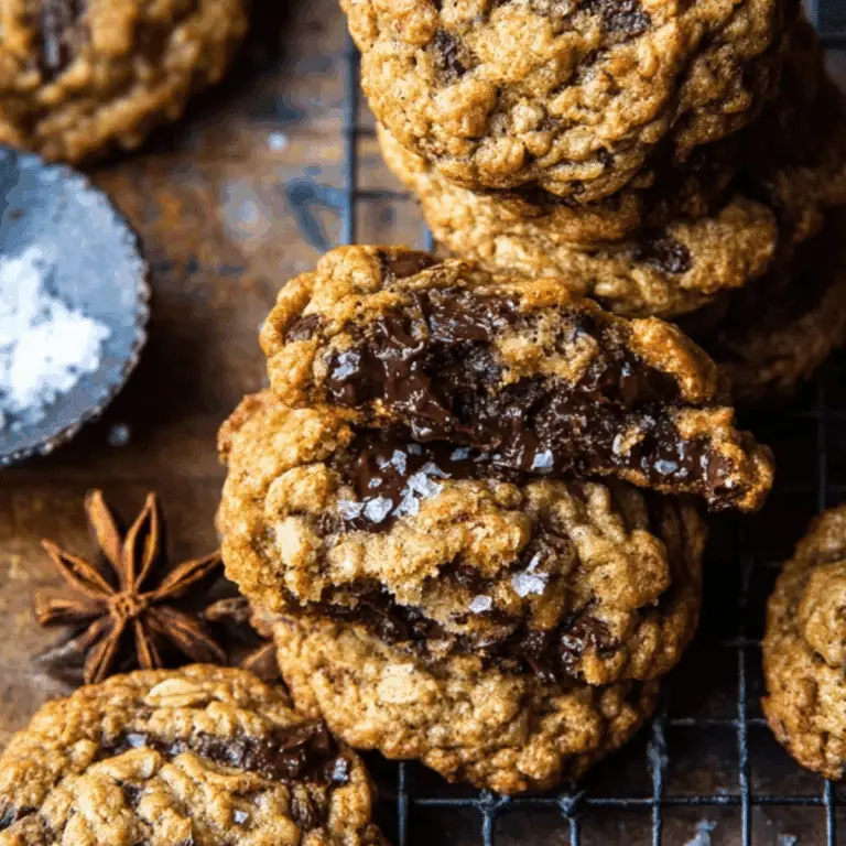 Brown Butter Pumpkin Oatmeal Chocolate Chip Cookies on a baking sheet