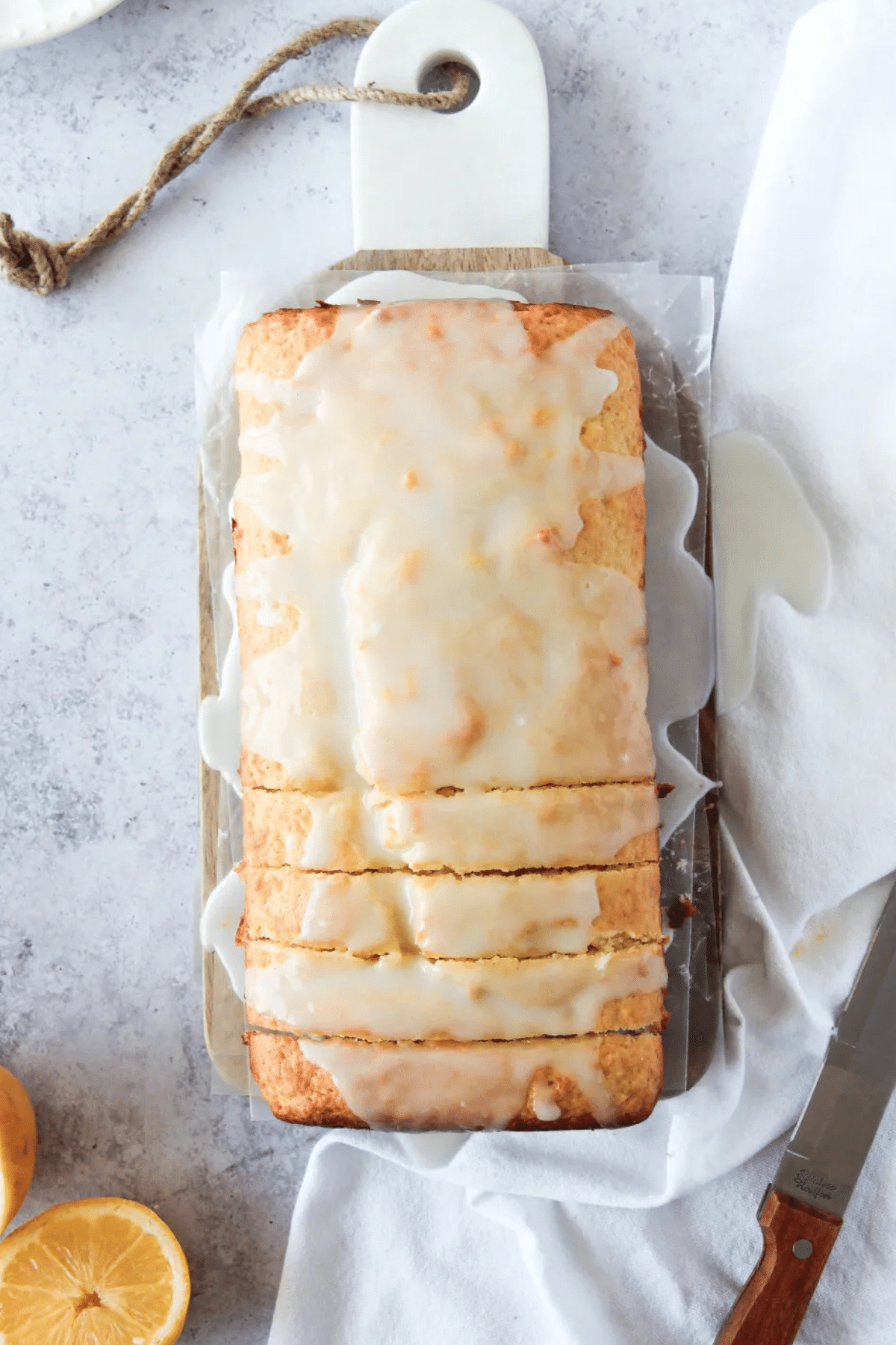 Greek Yogurt Lemon Loaf with glaze