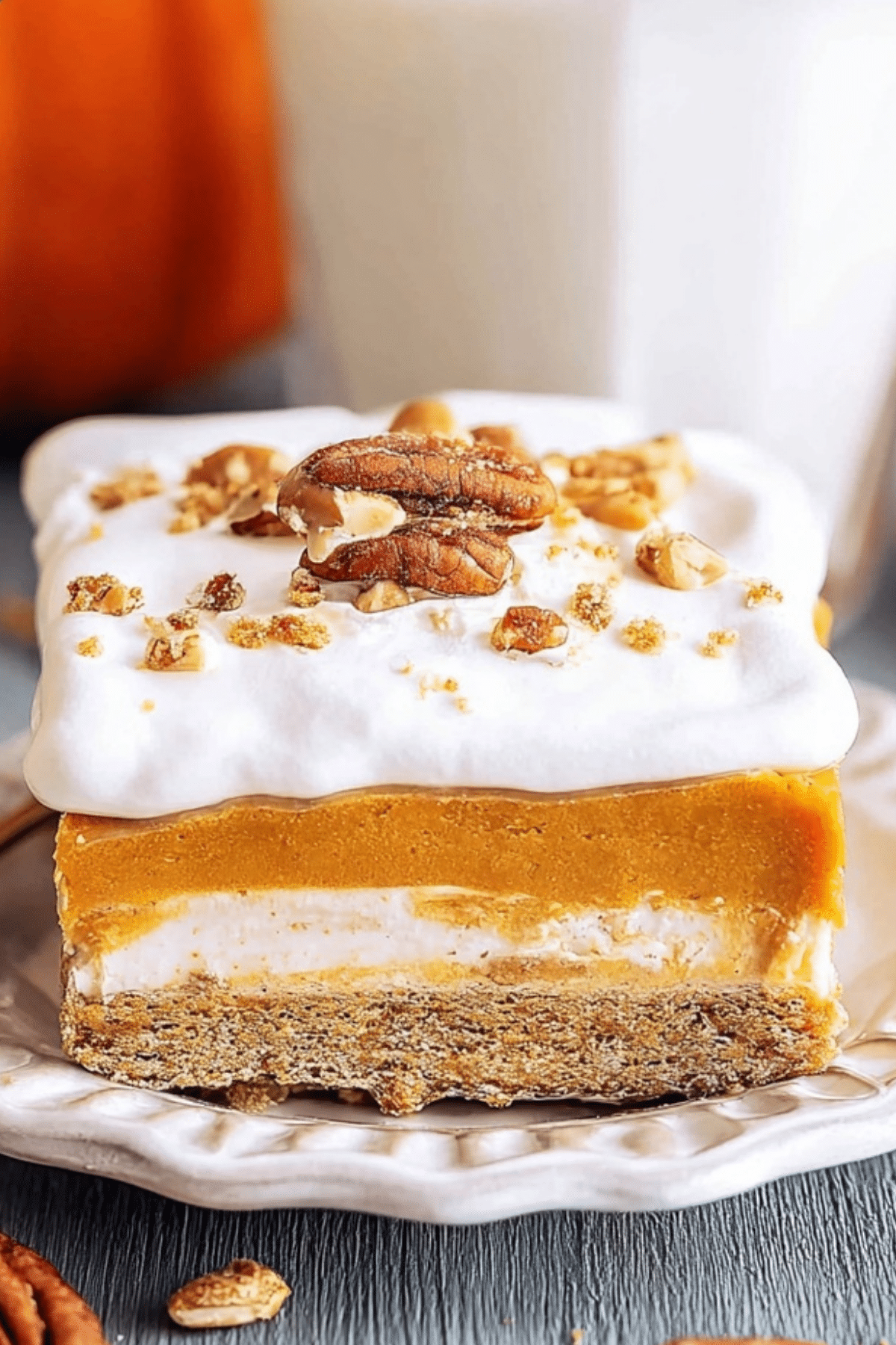 Pumpkin Delight layered dessert with pumpkin spice topping