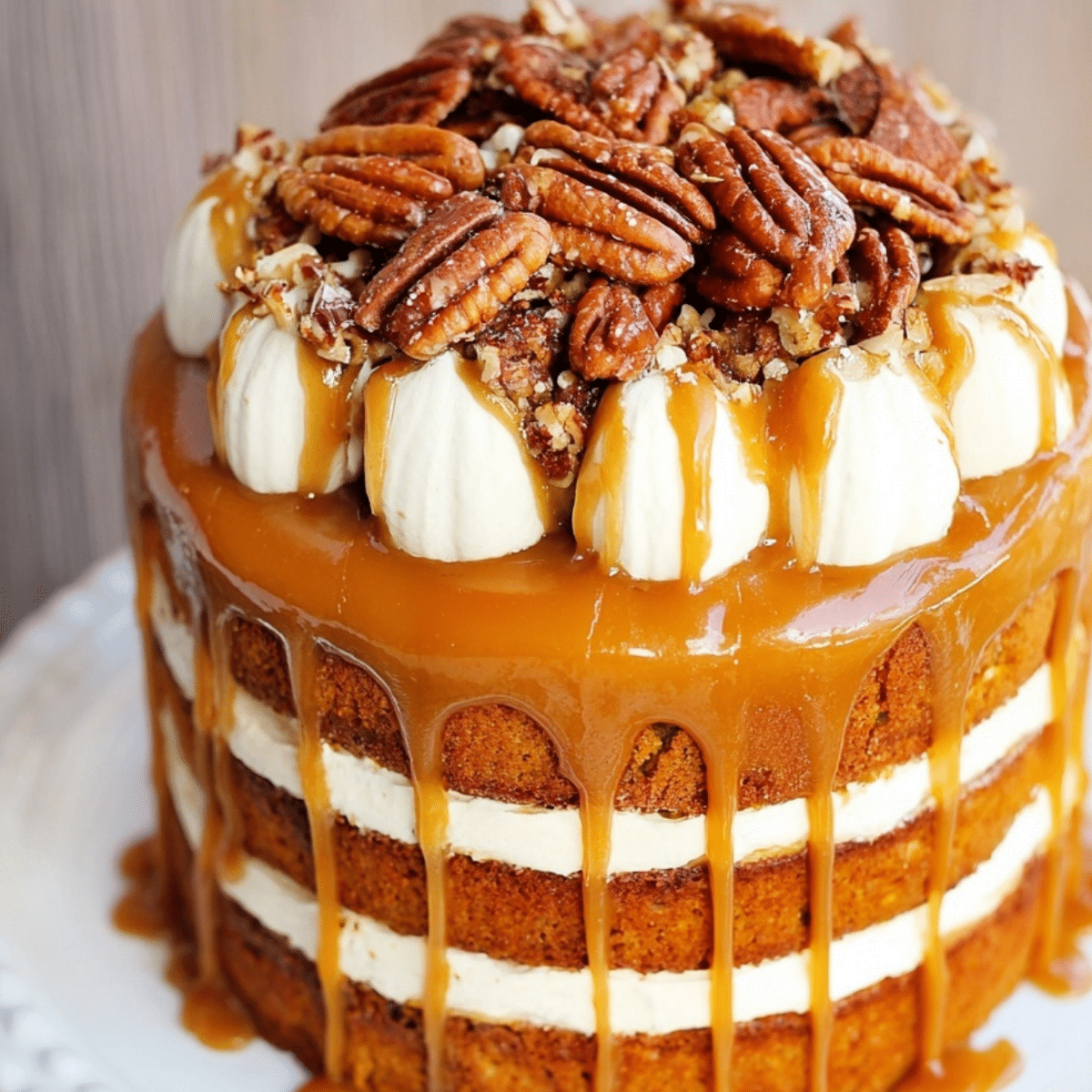 Pumpkin Salted Caramel Cake – Best Fall Dessert - The Sisters Cooking