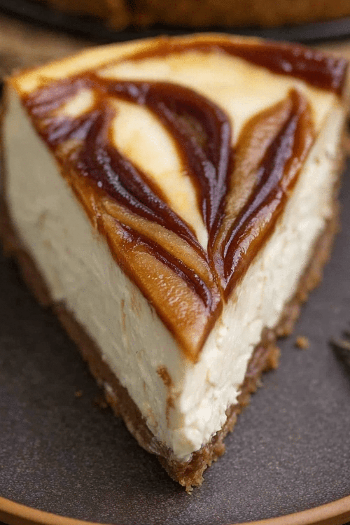 Apple Butter Cheesecake with cinnamon graham cracker crust