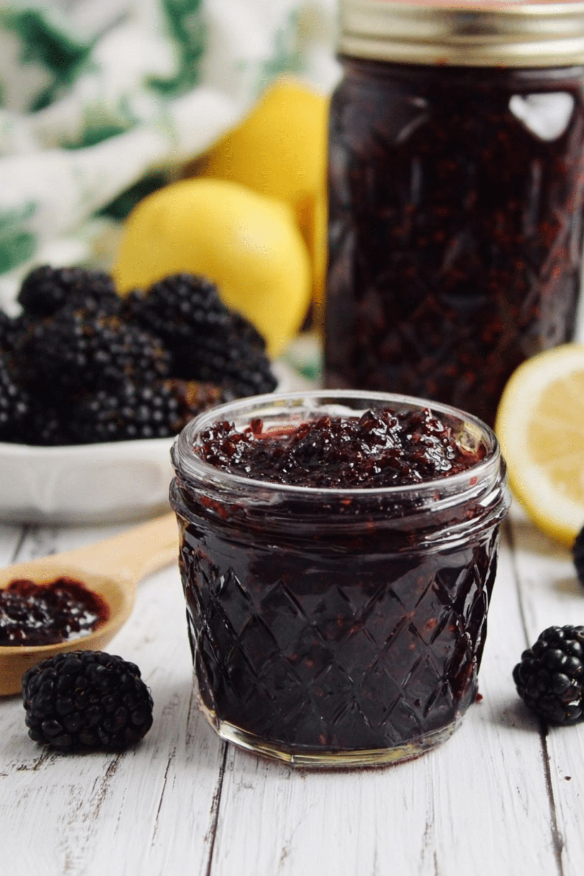 Blackberry Vanilla Bourbon Jam recipe with blackberries, vanilla, and bourbon