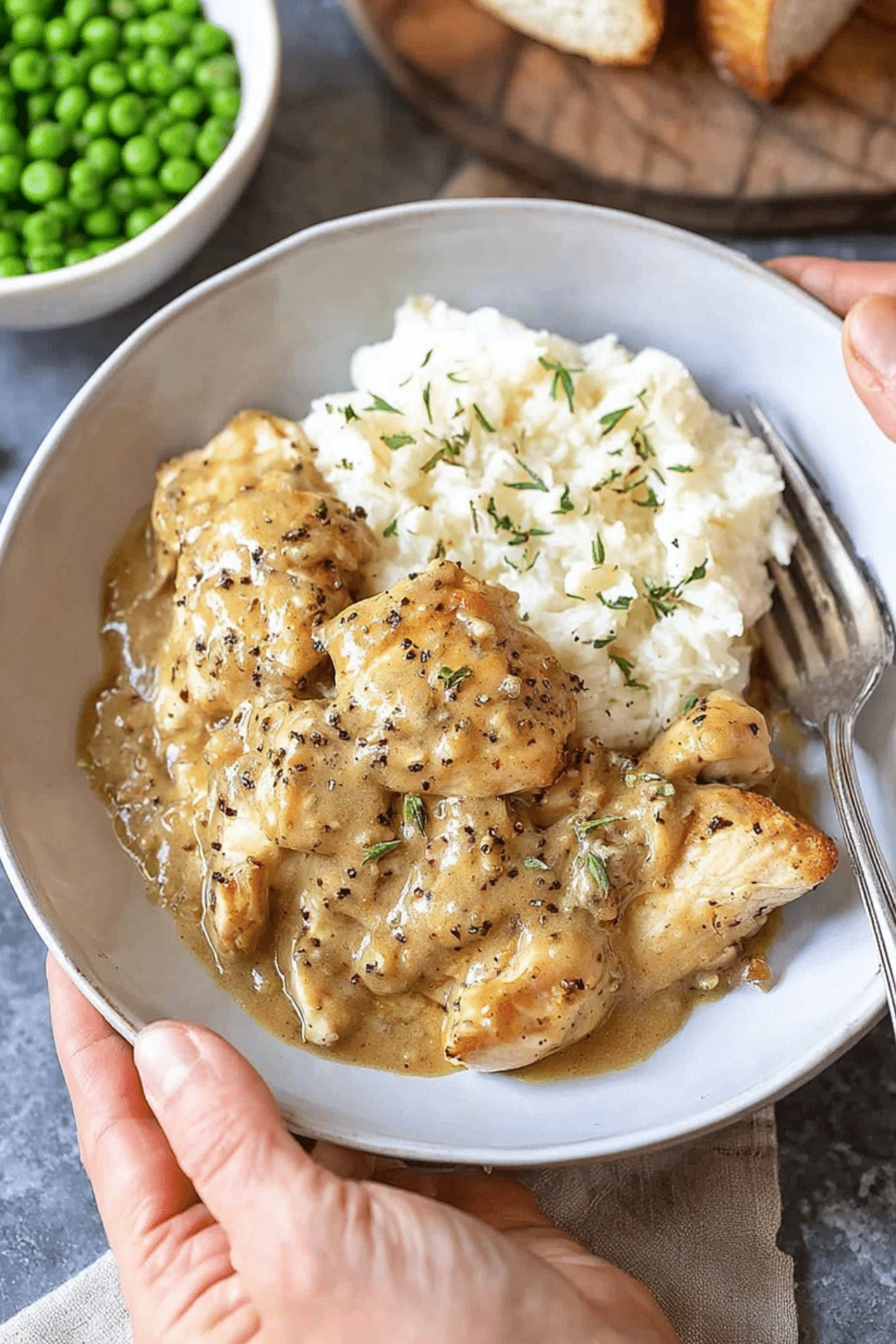 Chicken and Gravy recipe with mashed potatoes