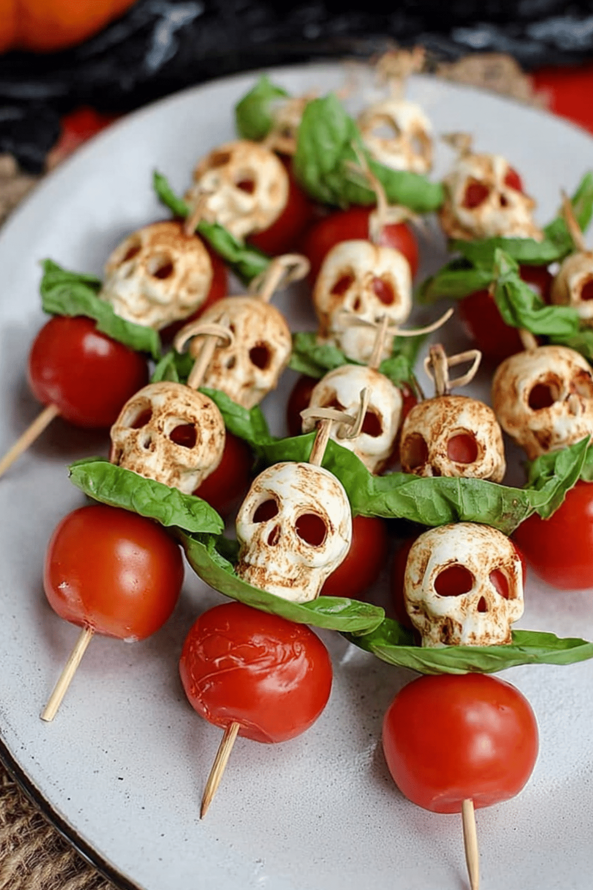Halloween Caprese Salad Skewers – Easy &amp; Spooky Appetizer - The Sisters ...