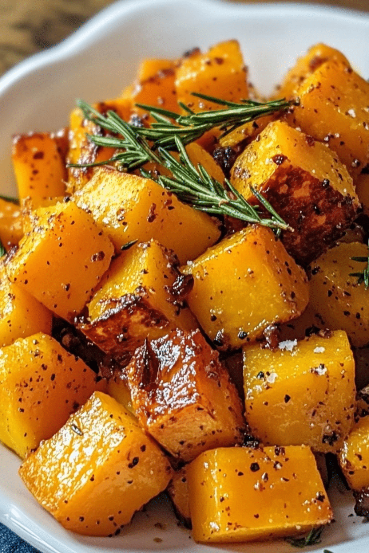 Honey Roasted Butternut Squash recipe, golden roasted squash with honey and cinnamon