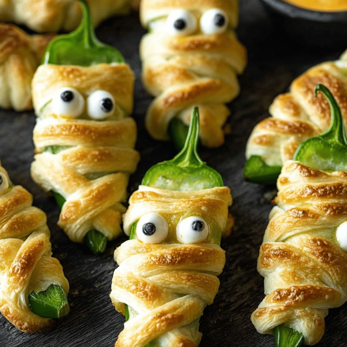 Jalapeno Popper Mummies – Easy Halloween Snack - The Sisters Cooking