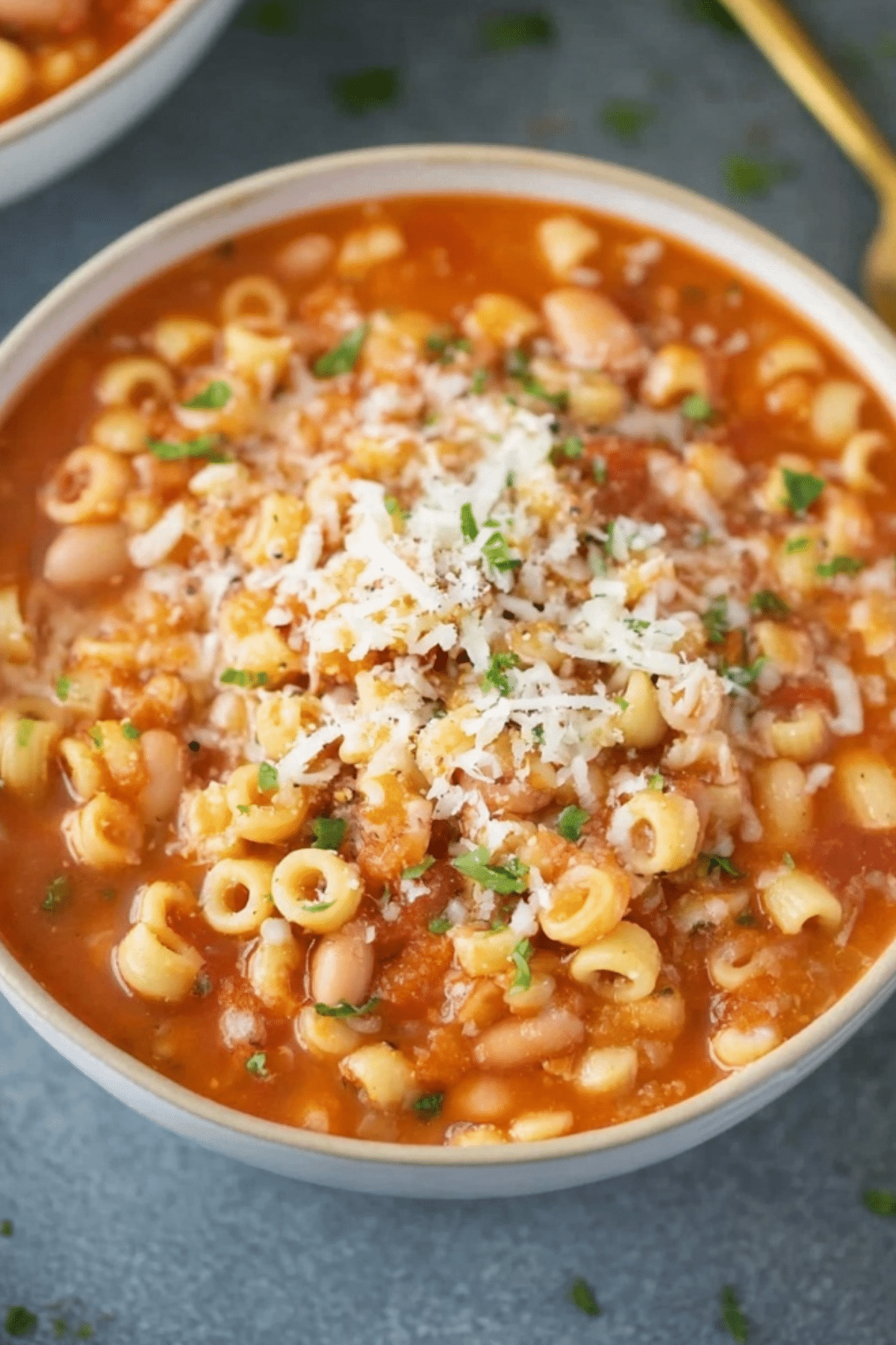 Pasta Fagioli Recipe with beans, pasta, and tomato soup