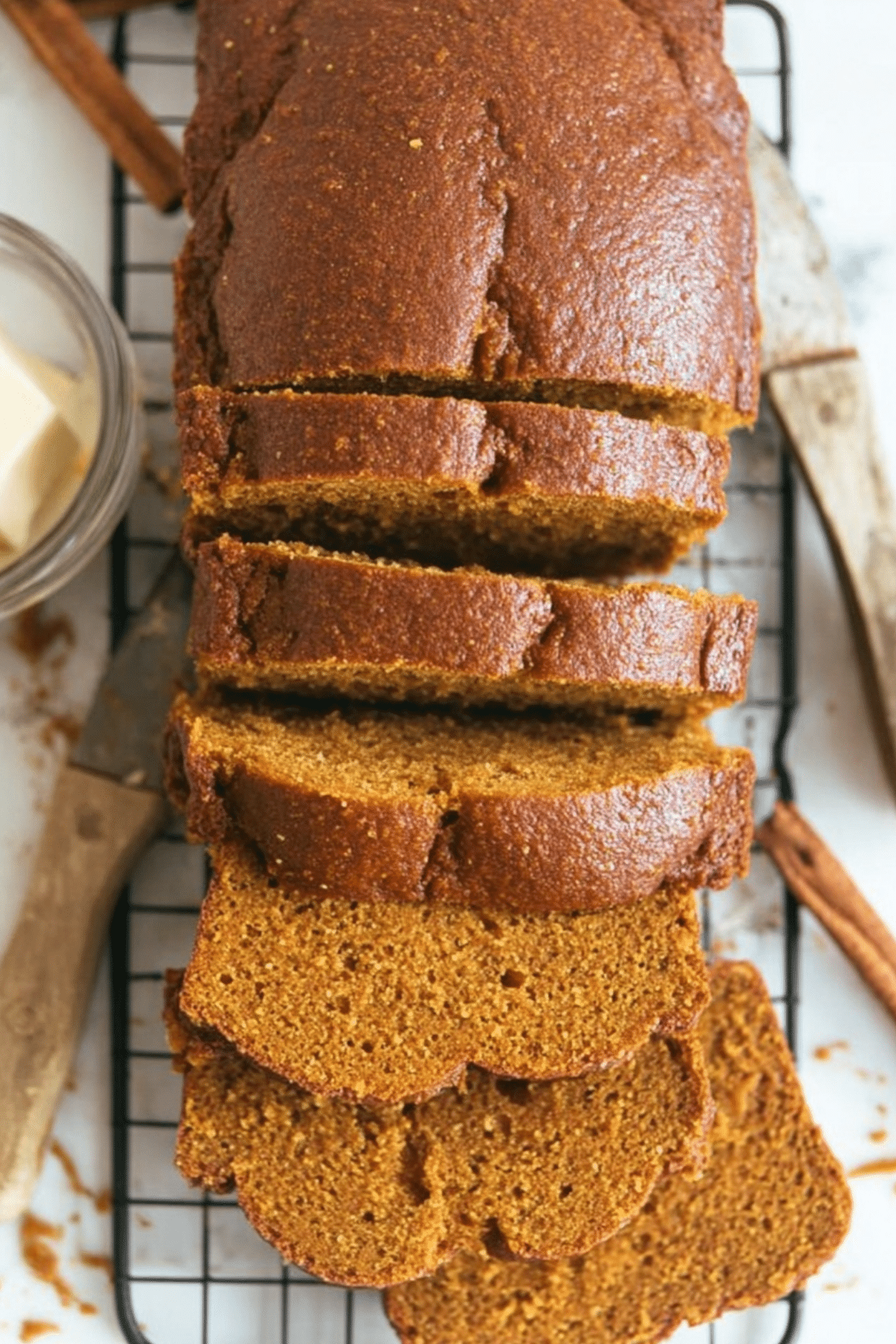 Sourdough pumpkin bread loaf with pumpkin and spices