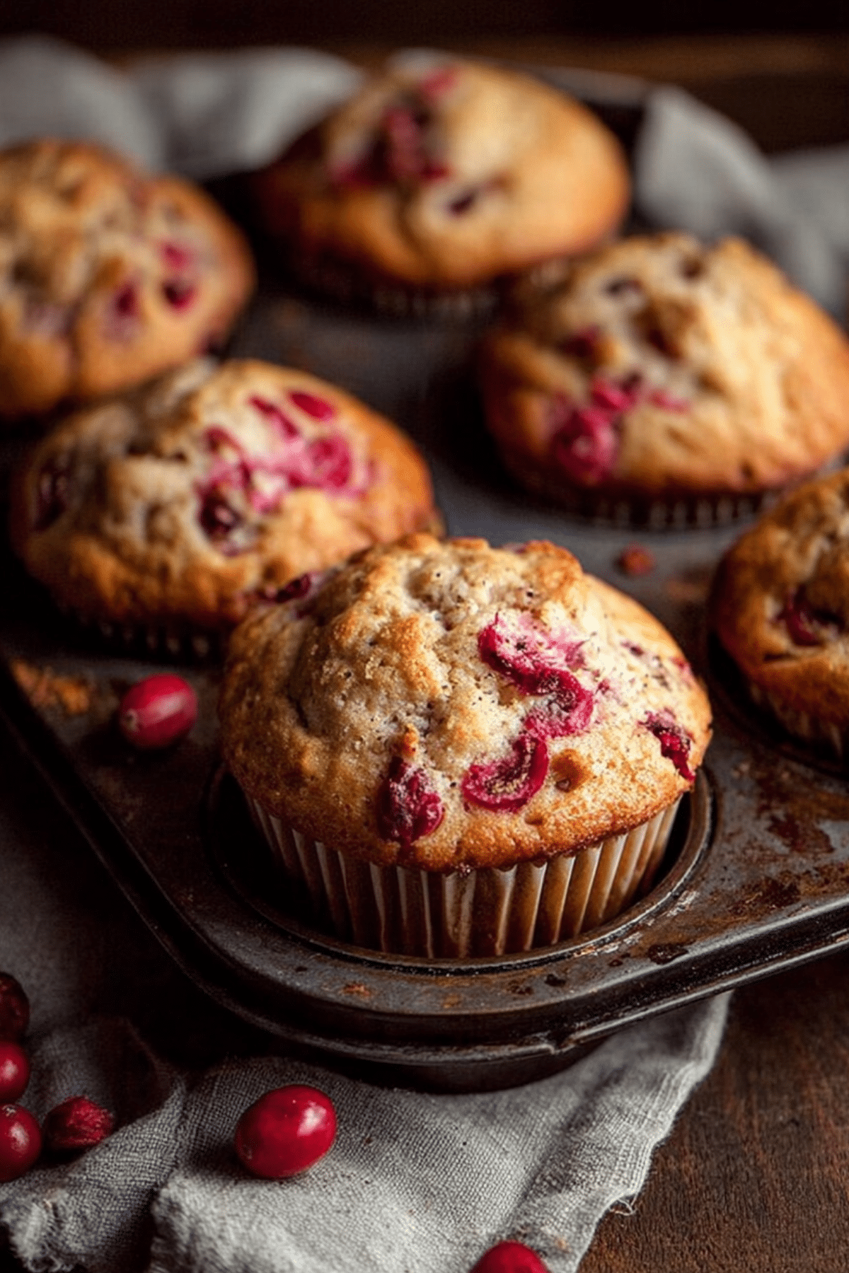 Ina Garten Cranberry Muffins with fresh cranberries and orange zest