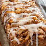 Vegan Apple Fritter Bread with cinnamon and apple filling