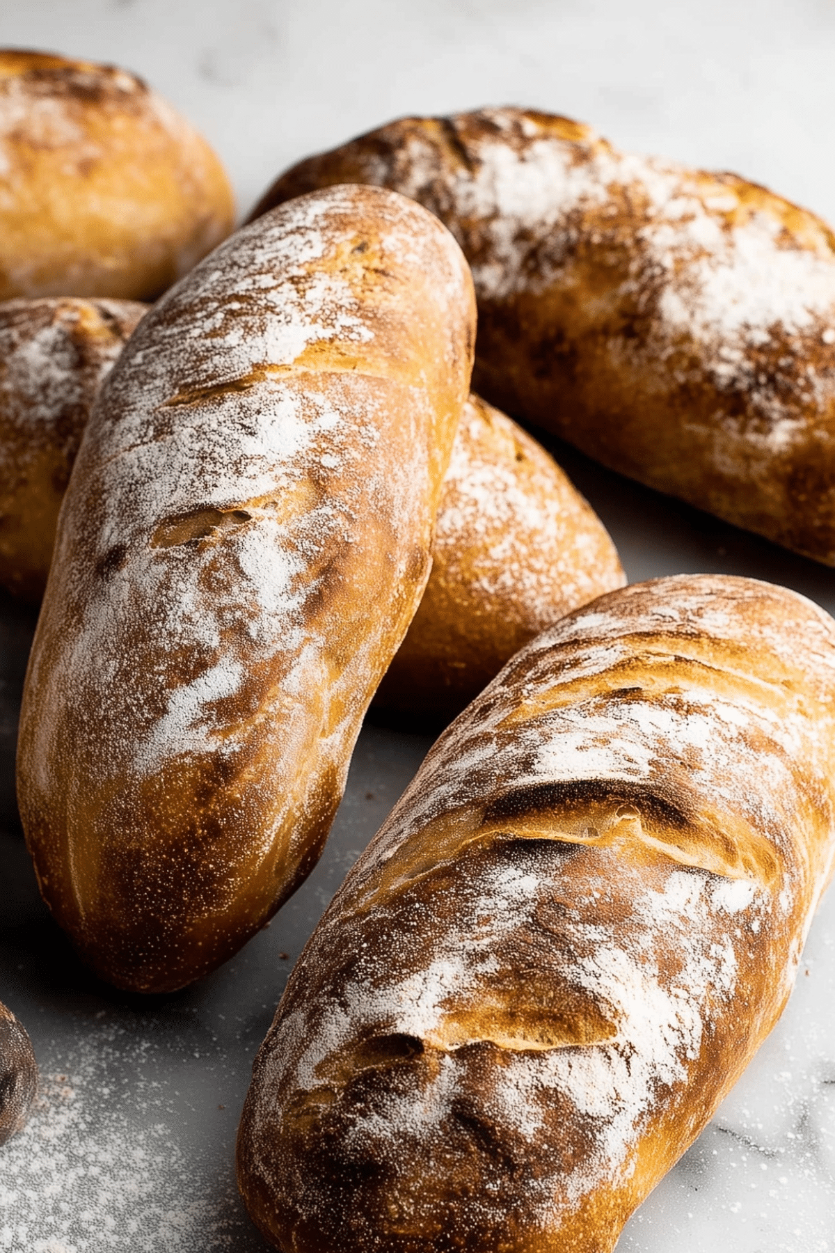 homemade artisan bread with golden crust on baking tray