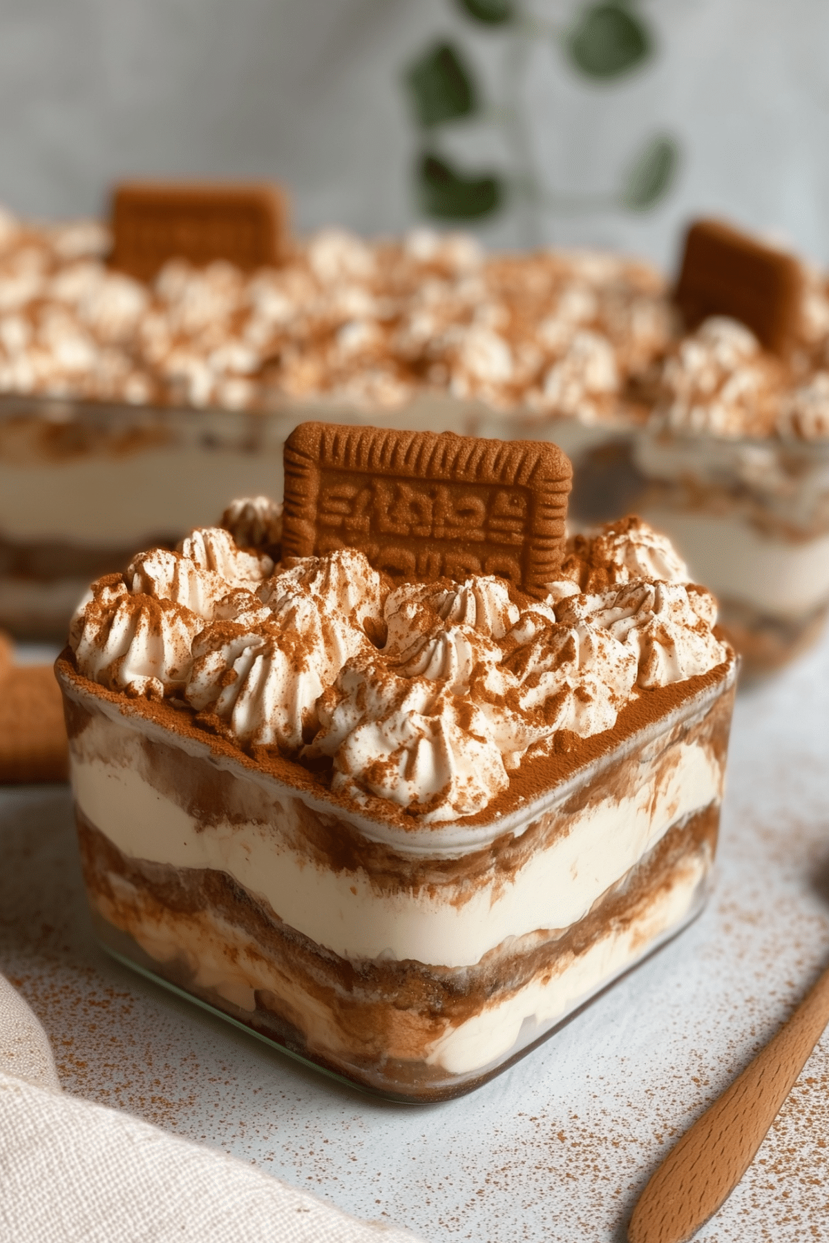 Biscoff Tiramisu layered dessert with cookie butter and mascarpone