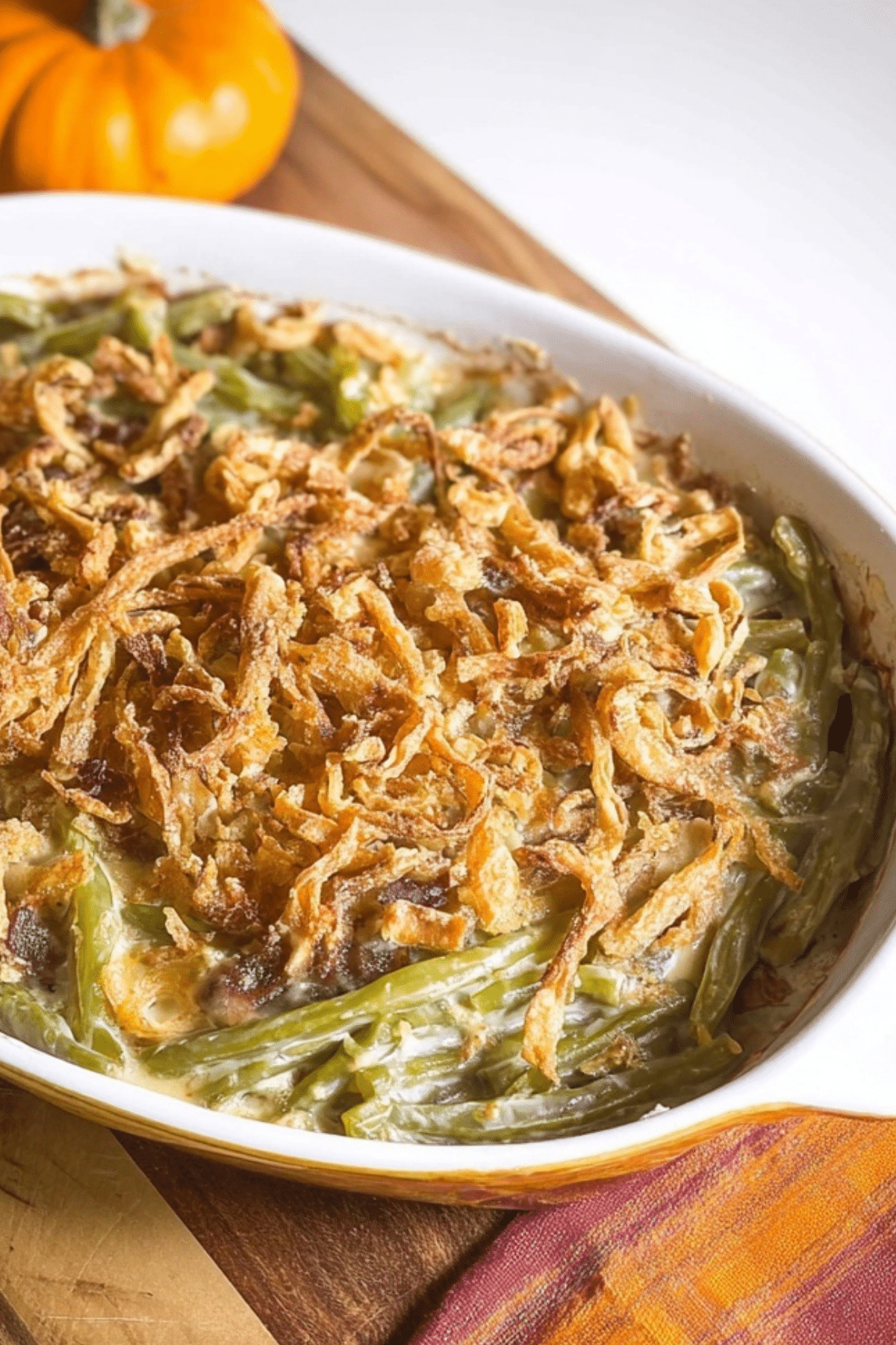 Campbell's Green Bean Casserole on a festive dinner table
