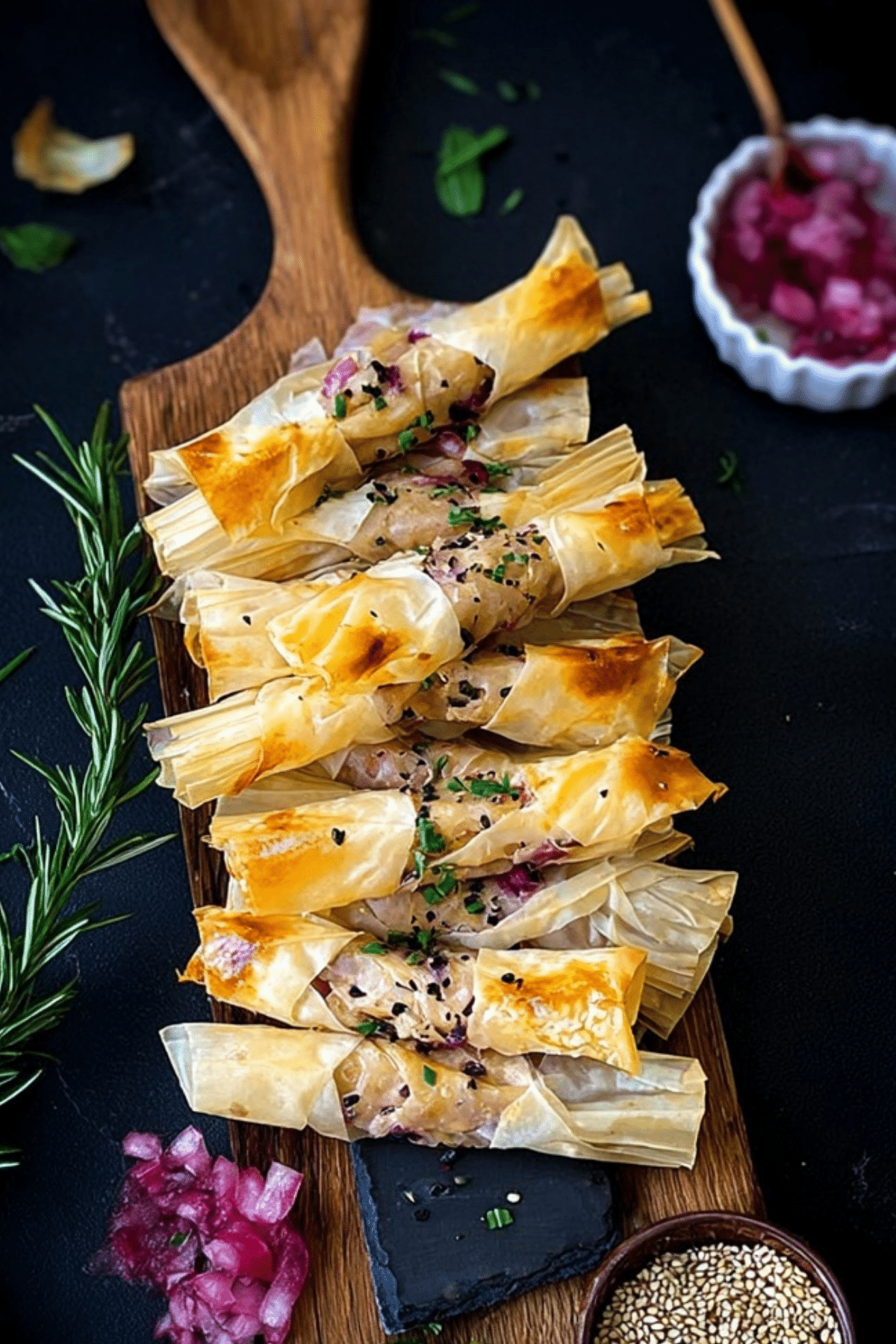 Cranberry and Brie Filo Crackers