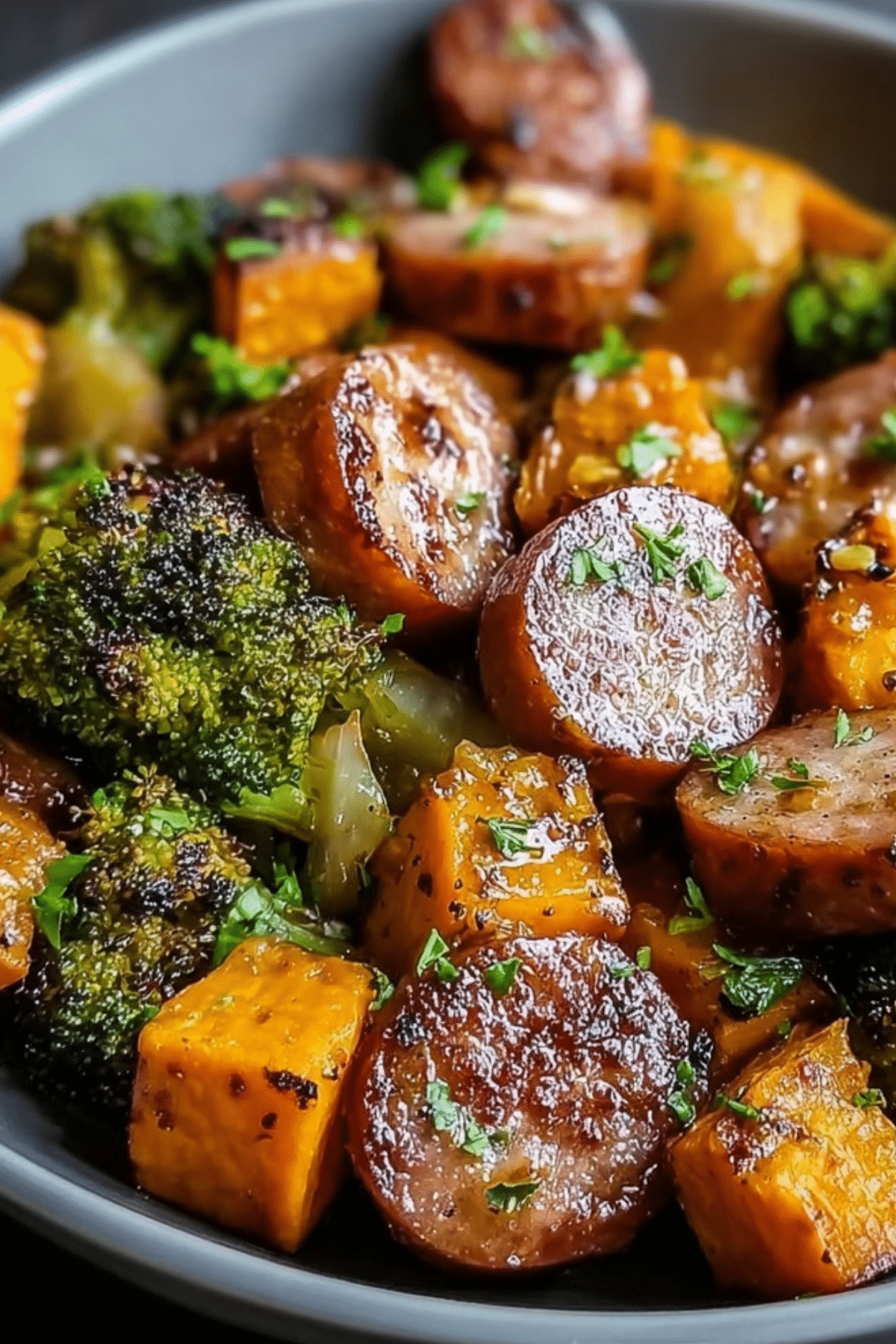 Honey Garlic Sausage Sweet Potatoes dish