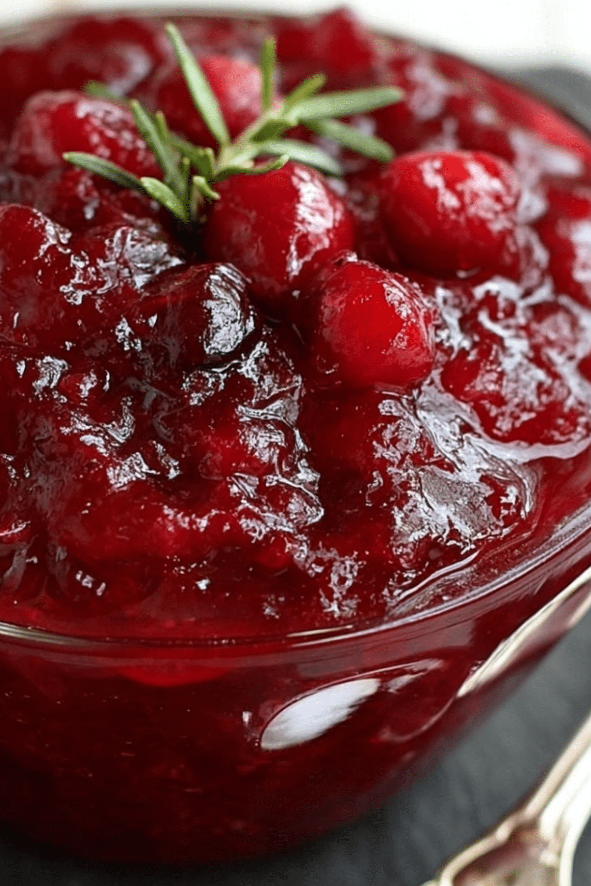 Luscious Homemade Cranberry Sauce served on a festive holiday table