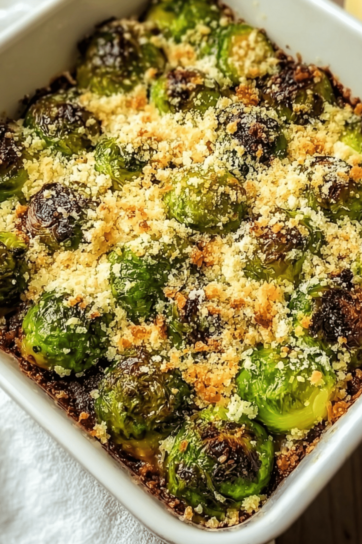 Parmesan Crusted Brussels Sprouts on a baking sheet