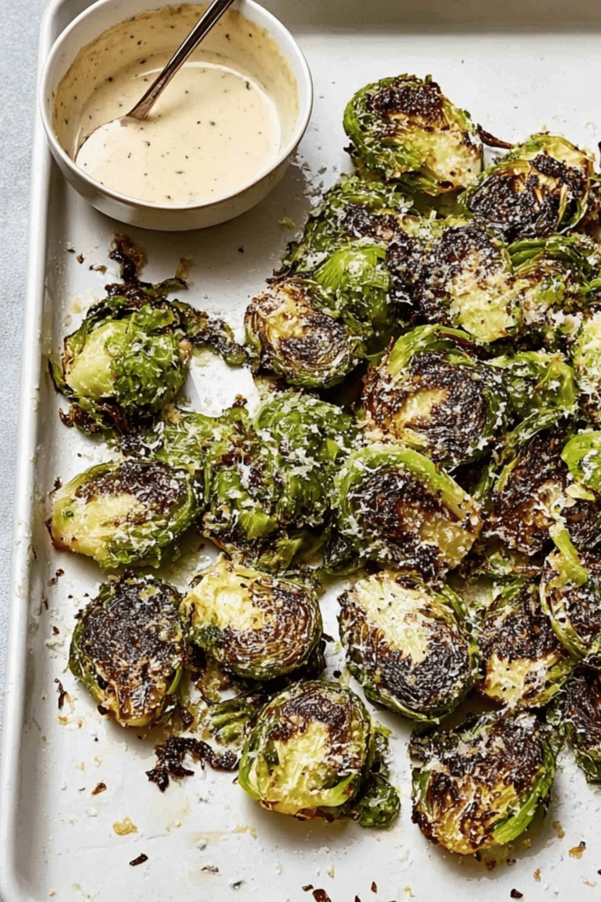 Roasted Smashed Brussels Sprouts with Parmesan