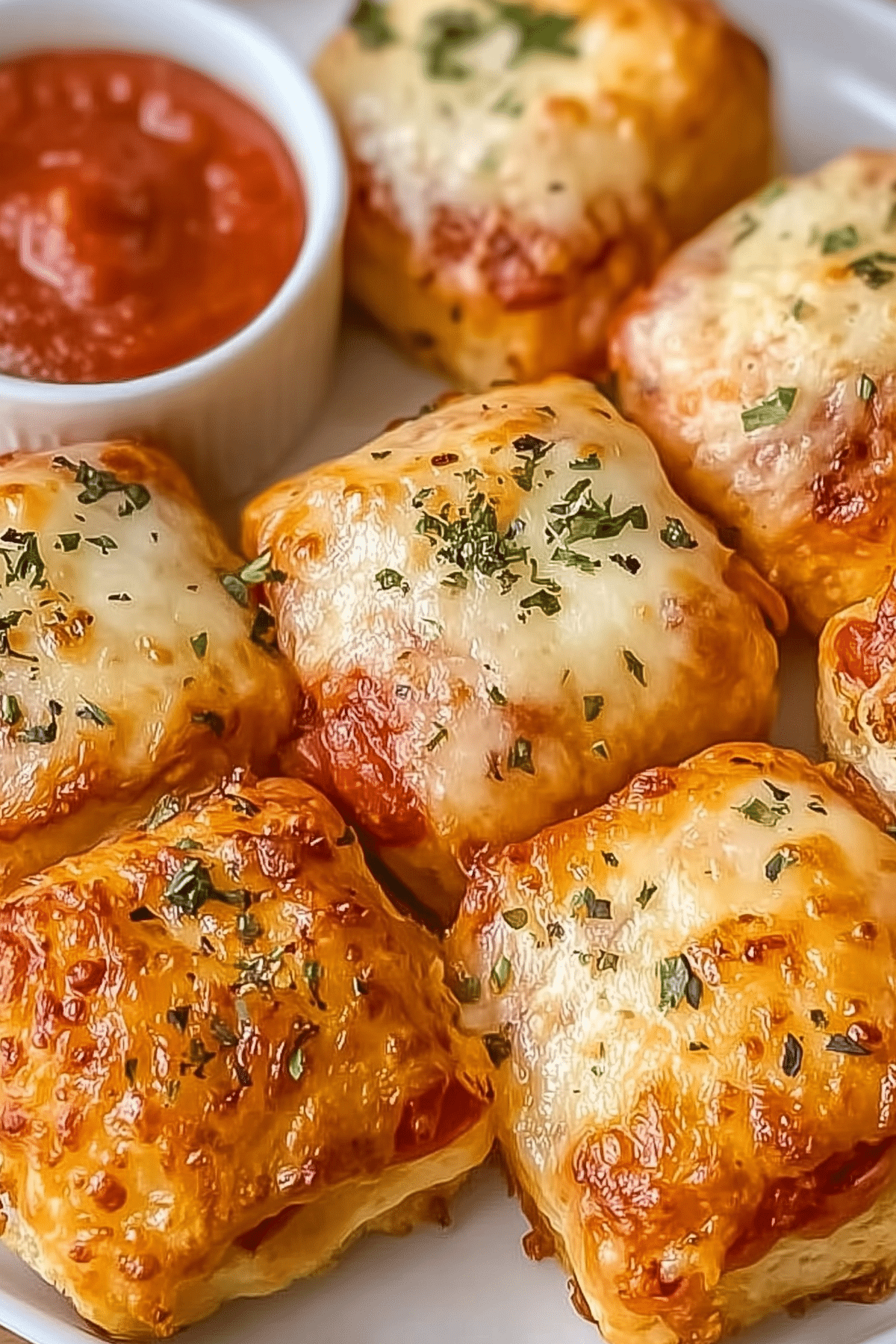 Homemade Air Fryer Pizza Rolls with melted cheese and crispy crust