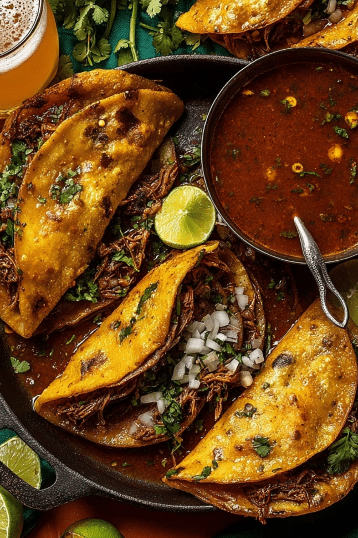Birria Tacos recipe with tender beef and crispy tortillas